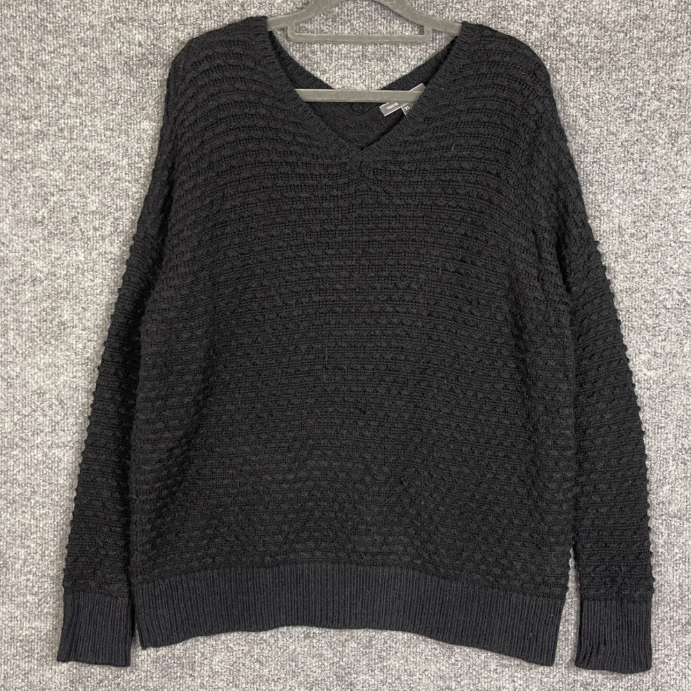 Vince V-Neck Sweater Womens XS Black Wool Alpaca Blend Knit